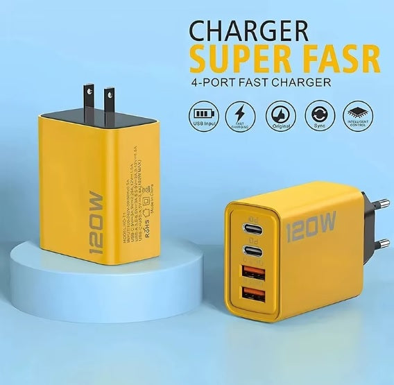 120W Fast Charging 4 Ports
